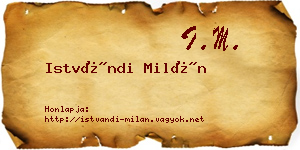 Istvándi Milán névjegykártya