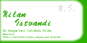 milan istvandi business card